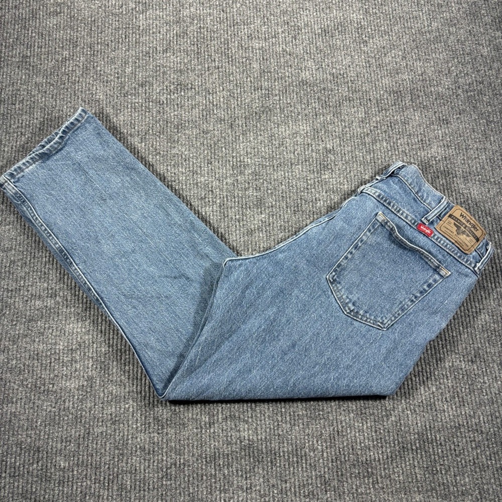Wrangler Jeans Mens 38x30 Blue Premium Quality Straight Leg Denim Casual